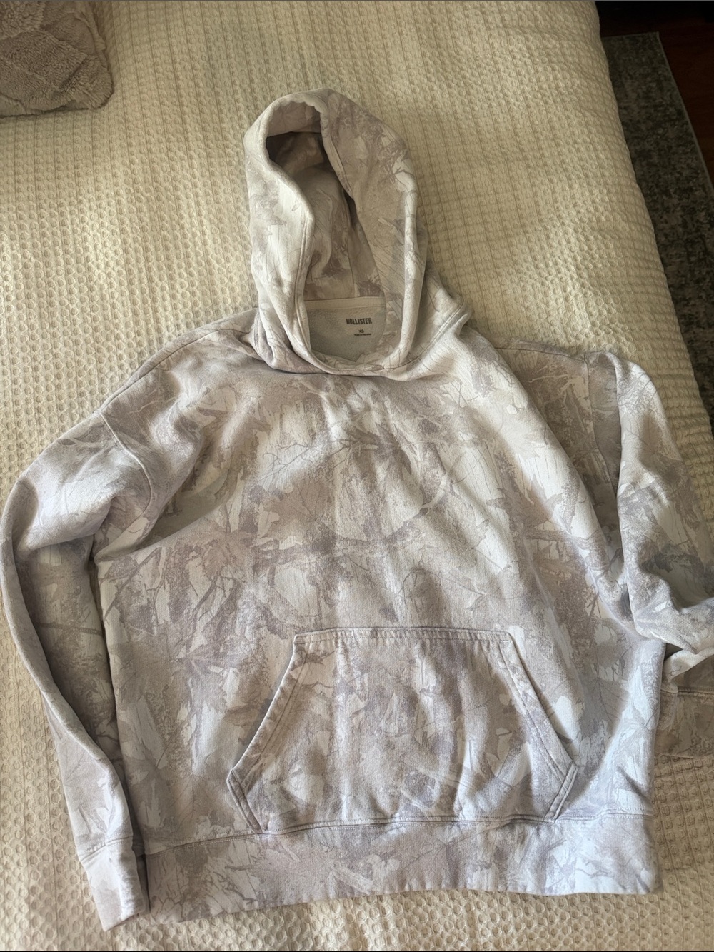 Hollister Crewneck Hoodie in Light Gray Camouflage XS